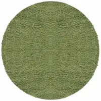 Carpetsale24 Teppich Hochflor Einfarbig Flauschiger Langflor Shaggy Flokati Wohnzimmerteppich, Grün, 160 cm Rund