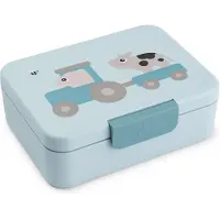 Done by Deer - Brotdose mit Trennwand Tiny farm Blau
