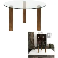 Home Deco Factory Clara Runder Tisch aus gehärtetem Glas