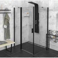 Polysan ZOOM Black Rechteckige Duschkabine 1300x800mm L/R Variante