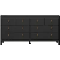 CALICOSY - Doppelte Kommode mit 8 Schubladen matt schwarz B159,6 cm – BARCELONE