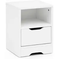 KADIMA DESIGN Nachttisch Schublade Ablage Modern Klein, Weiß 31x31x43 cm
