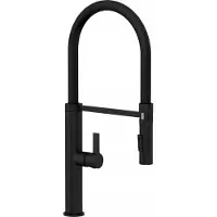 Granitan - Küchenarmatur - Wasserhahn Küche Höhe 48,5 cm - Mischbatterie Schwarz