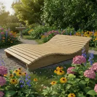 TUGA-Holztech Holzliege Wellenliege Waldsofa Relaxliege Gartenliege "Relax-Gertl" (Lärche) 1-teilig Liegebreite 140cm Himmelsliege