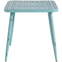 Signature - Quadratischer Gartentisch aus Aluminium Blau 75 cm