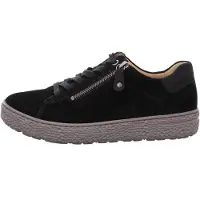 Hartjes Phil 1621401 Damen Sneaker Schnürer Schwarz Leder - Damenschuhe Bequeme Schnürschuhe, Schwarz, leder (velour)&nbsp