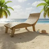 TUGA-Holztech Holzliege Wellenliege Gartenliege Relaxliege "Liege-Franzi" (Lärche) Breite 80cm Einstiegshöhe 50cm mit Füßen