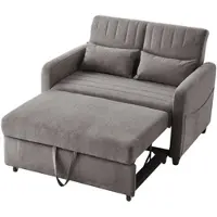 STILVORA Kinderbett 90x200cm Einzelbett Jugendbett mit farbwechselnden LED-Lichtstreifen,Stauraumbett mit Bettkasten,Grau(ohne Matratze)