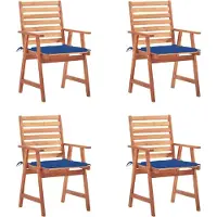 Syfax Garten-Essstühle 4 Stk. mit Kissen Massivholz Akazie