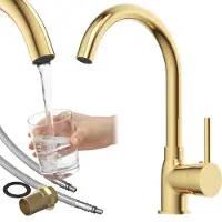 Granitan | BETA - Küchenarmatur - 360° schwenkbar - Gold - Messing - Keramikkopf