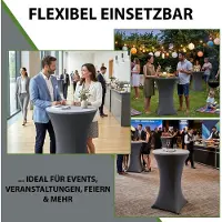 Baumarktplus 2x Stehtischhusse Stretch 70 cm anthrazit Tischdecke Husse Bistrotisch Partyt... Weiß, Ø 60 cm, 1er