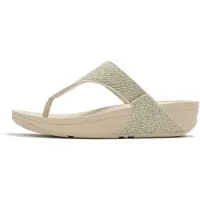 FitFlop für Damen. A4Z-675 Lulu Schimmerglitz Zehensteg-Sandalen gold (41), 1 bis 3 cm, Keine, Lässig