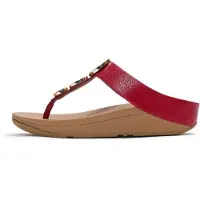 FitFlop Flip Flops Halo Bead-Circle Metallic Toe-Post Sandals Damen Red-Schuhgröße 40