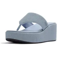 Original Brands FitFlop Platfforms Denim Wedge Toe-Post Sandals BLAU 39
