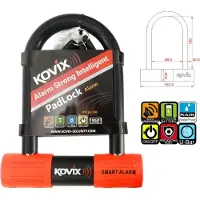 Kovix Ktl14-150 U With Alarm 14 Mm Bügelschloss Schwarz Schwarz One Size