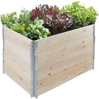 TRUTZHOLM Hochbeet aus Holz 120x80x80 cm Palettenrahmen 4-teilig stapelbar Pflanzbeet Garten Balkon natur