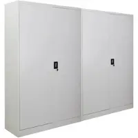 Proregal MegaDeal 2x Flügeltürenschrank ELEPHANT Komplett Montiert 2 Türen Abschließbar HxBxT 180x120x40cm 4 Ebenen Stahl Pulverbeschichtet Lichtgrau
