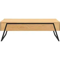 Vente-unique Couchtisch mit klappbarer Platte – Eichenfurnier – Natur – EBENORA