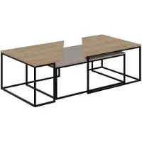 CALICOSY - Set 3 Couchtische mit Metallfüßen - TITAN