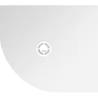 Polysan FLEXIA Gussmarmor-Duschwanne Viertelkreis, Verkürzungsmöglichkeit, 90x80cm, R550, rechts