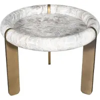 Signature - Kleiner Couchtisch aus Marmor und Metall PROSPER