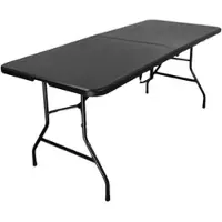 Chefgastro Buffettisch Klappbar 180x75cm Gartentisch Wetterfest Mit Tragegriff 8 Personen Kunststoff Schwarz Campingtisch Outdoor Balkontisch