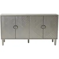 OKWISH Sideboard Aufbewahrungsschrank Sekt 152x40x83 cm mit 4 Türen und Zinklegierung Griffen, MDF mit Holzfurnier und Kieferbeinen