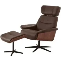 INNoSeat by MCA + MANILA Relaxer mit Hocker manuell - versch. Farben - Braun/Schwarz