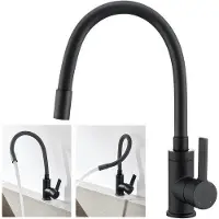 OEM Schwarze Küchenarmatur 360° drehbar, Hochdruck, flexibel