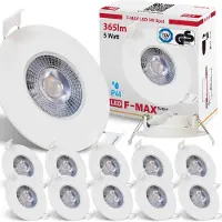 Maxkomfort GmbH 12 x Maxkomfort F-MAX SL90-F Einbauspot 3-Stufen-dimmbar IP44 5W Weiß