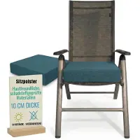 Pillows24 - Ergonomisches Sitzkissen Outdoor - 2x [ 40x40x10 cm ] in Türkis - Waschbar Sitzerhöhung mit Reißverschluss für Gartenmöbel Stuhl
