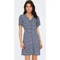 ONLY Minikleid "ONLEVIDA S/S SHORT DRESS WVN NOOS" Viskose, regular fit, V-Ausschnitt