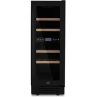 LES PETITS CHAMPS Einbau-Weinschrank für 17 Flaschen CAVCEDB17 53L Black Edition, 2 Temperaturzonen, Anti-UV, LED