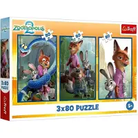 Trefl Puzzle-Set Disney Zootopia 2 - 3-in-1 Puzzle 80 Teile