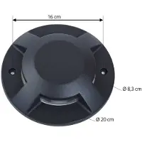 LUCANDE LED-Bodenstrahler Jeffrey, schwarz, 4 Lichtaustritte Jeffrey, schwarz, Aluminium, Modern, LED Außenleuchte