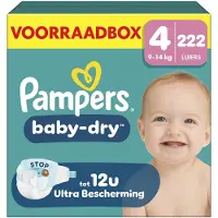 Pampers Baby Dry Gr.4 Maxi 9-14kg Windeln Vorratsbox 222 St
