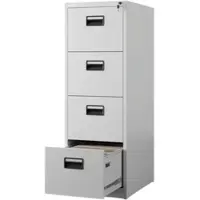 DELUKE Hängeregisterschrank abschließbar TION - 4 Schubladen mit Schloss | Aktenschrank Büroschrank aus Stahl Metallschrank, 132x46x62cm Grau