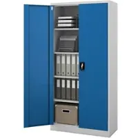 Jan Nowak Aktenschrank Abschließbar JAN mit Flügeltüren 185 x 90 x 40 cm Grau-Blau