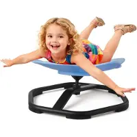 Vevor Kinderdrehstuhl sensorischer Drehstuhl in Elefantenform, 100 kg Tragkraft, sensorisches Spielzeug mit rutschfester Metallfuß, zur Förderung von Koordination Gleichgewicht Konzentration, Blau