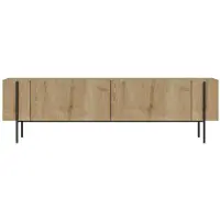 CALICOSY - TV-Möbel mit 2 Klapptüren und Metallfüßen, L160 cm - HERMIONE