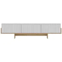 CALICOSY - TV-Möbel mit 3 abklappbaren Türen, gestreift, L180 cm - HELYO