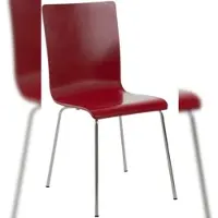 DELUKE Besucherstuhl TUNIS - Holz Rot 43x47x87 cm | Besucherstühle Konferenzstuhl Wartezimmerstuhl Bürostühle Bürostuhl Konferenzraum Wartezimmer