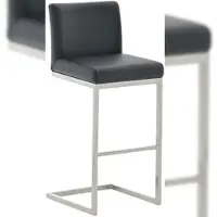 DELUKE Barhocker COBAS - Kunstleder Schwarz 42x48x104 cm | Barstuhl Mit Lehne Tresenhocker Tresenstuhl Kneipenhocker Kneipenstuhl