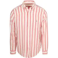 Gant Langarmhemd "Hemd REGULAR COTTON LINEN STRIPE SHIRT 1er Pack", Herren, Gr. M, N-Gr, pink (rosa), Obermaterial: 55% Leinen LI. 45% Baumwolle CO., Hemden Langarmhemd