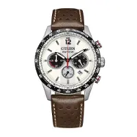 Citizen CA4714-04A Chronograph Uhr Herrenuhr Lederarmband Chrono Datum braun