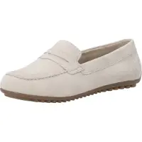 Remonte Damen Leder flache unifarben Slipper D3K00, Größe:39 EU, Farbe:Beige