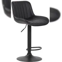 DELUKE Barhocker BEKIM Kunstleder Schwarz 50x50x86cm Schwarz Barstuhl Mit Lehne Drehbar Tresenhocker Tresenstuhl
