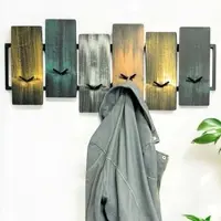 DanDiBo Ambiente DanDiBo Garderobe Wand Schwarz Metall 96629 Wandgarderobe mit 12 Haken Modern Hakenleiste Garderobenhaken Garderobenleiste
