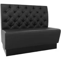 BIG Möbel Gastro Sitzbank Amsterdam | 120 cm breit | Kunstleder Schwarz | Chesterfield | Dinerbank