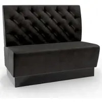 BIG Möbel Gastro Sitzbank Amsterdam | 100 cm breit | Samtstoff in Schwarz | Chesterfield | Dinerbank